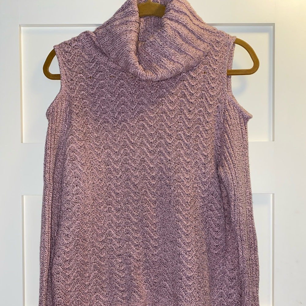 Shoulderless Turtleneck Sweater